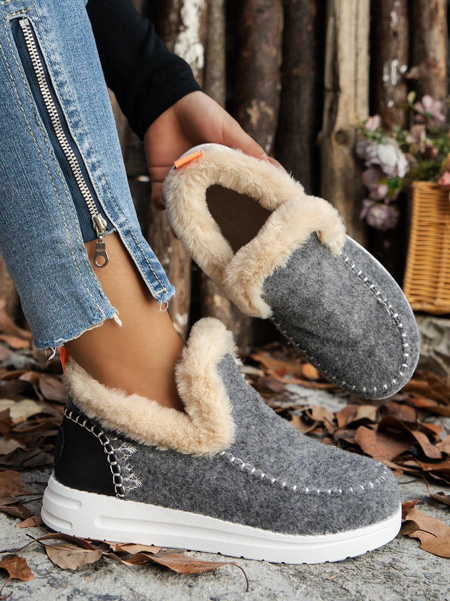 Botas de nieve cómodas para mujer - Calientes y fáciles de poner