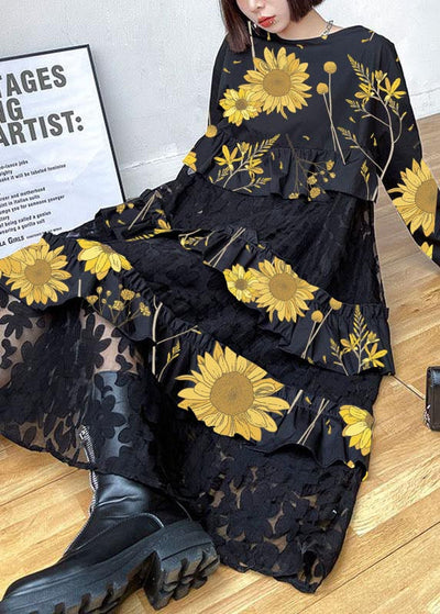 Vestido bohemio encaje y volantes