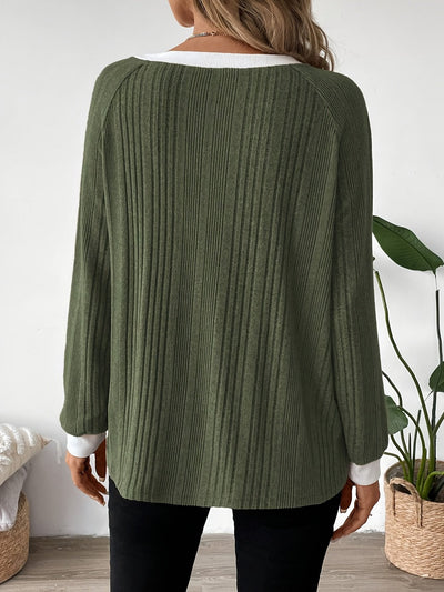 Camiseta Casual de Cuello Redondo para Hombre - Mangas Largas, Estilo Simple y Cómodo