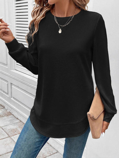 Sudadera Vintage Cuello Redondo Jacquard - Moda Casual y Tendencia