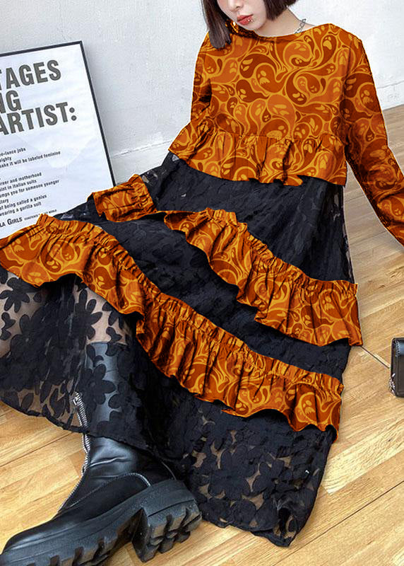 Vestido bohemio encaje y volantes