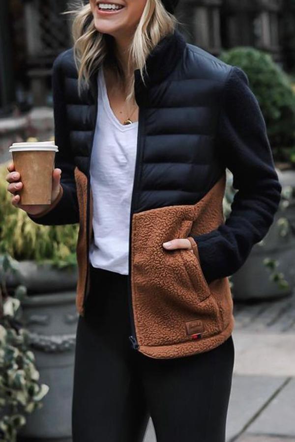 Abrigo de Cuello Mao para Mujer - Abrigo Casual Chic