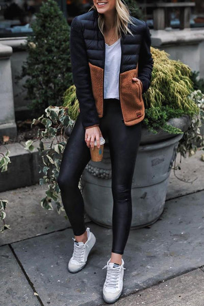 Abrigo de Cuello Mao para Mujer - Abrigo Casual Chic