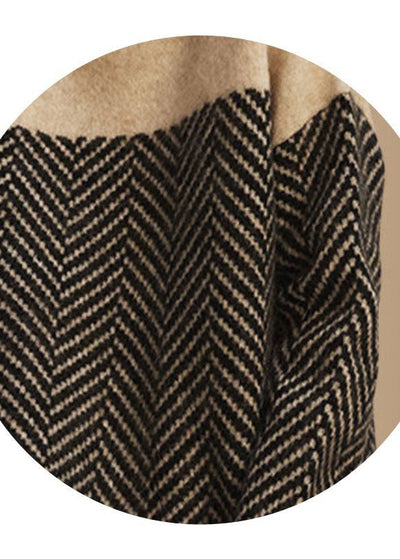 Suéter de cuello alto de patchwork tejido