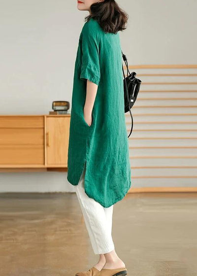 Vestido camisa lino casual mujer