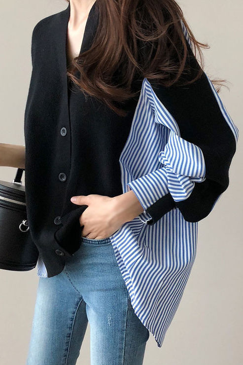 Chaqueta casual a rayas