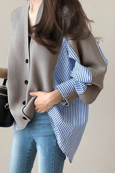 Chaqueta casual a rayas