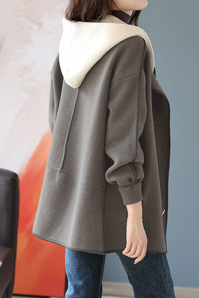 Abrigo con Capucha Bicolor - Confort y Estilo Urbano