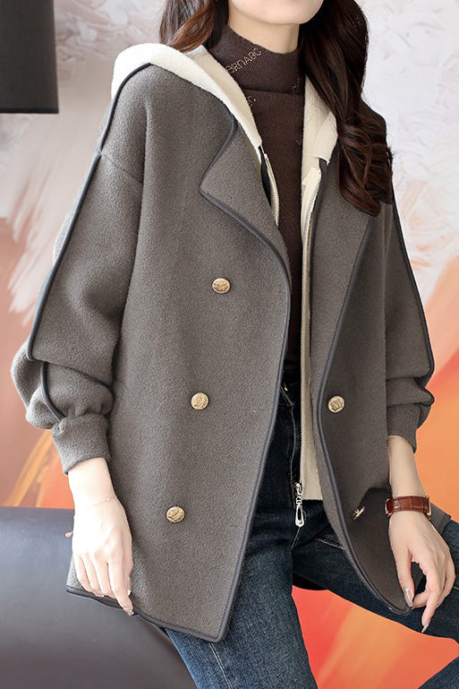 Abrigo con Capucha Bicolor - Confort y Estilo Urbano