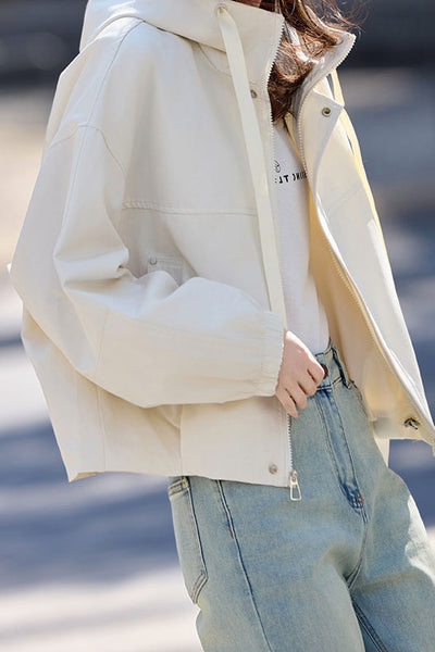 Abrigo Trench Corto con Capucha para Mujer - Estilo Urbano y Confort Diario