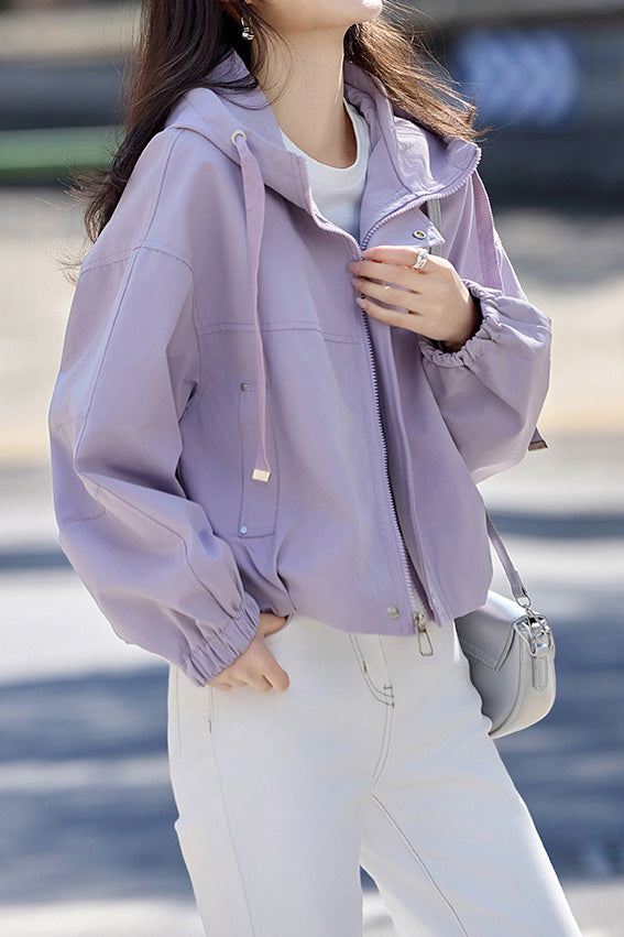 Abrigo Trench Corto con Capucha para Mujer - Estilo Urbano y Confort Diario