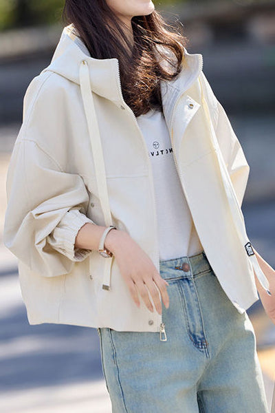 Abrigo Trench Corto con Capucha para Mujer - Estilo Urbano y Confort Diario