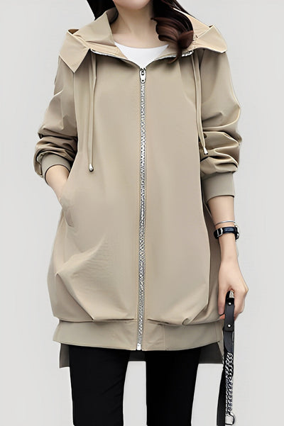 Trench con capucha para mujer – Estilo urbano y comodidad ligera