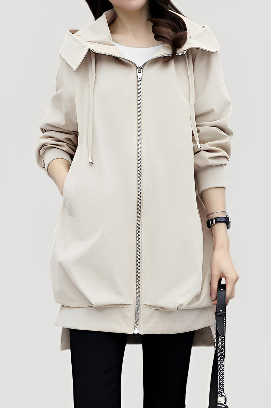 Trench con capucha para mujer – Estilo urbano y comodidad ligera