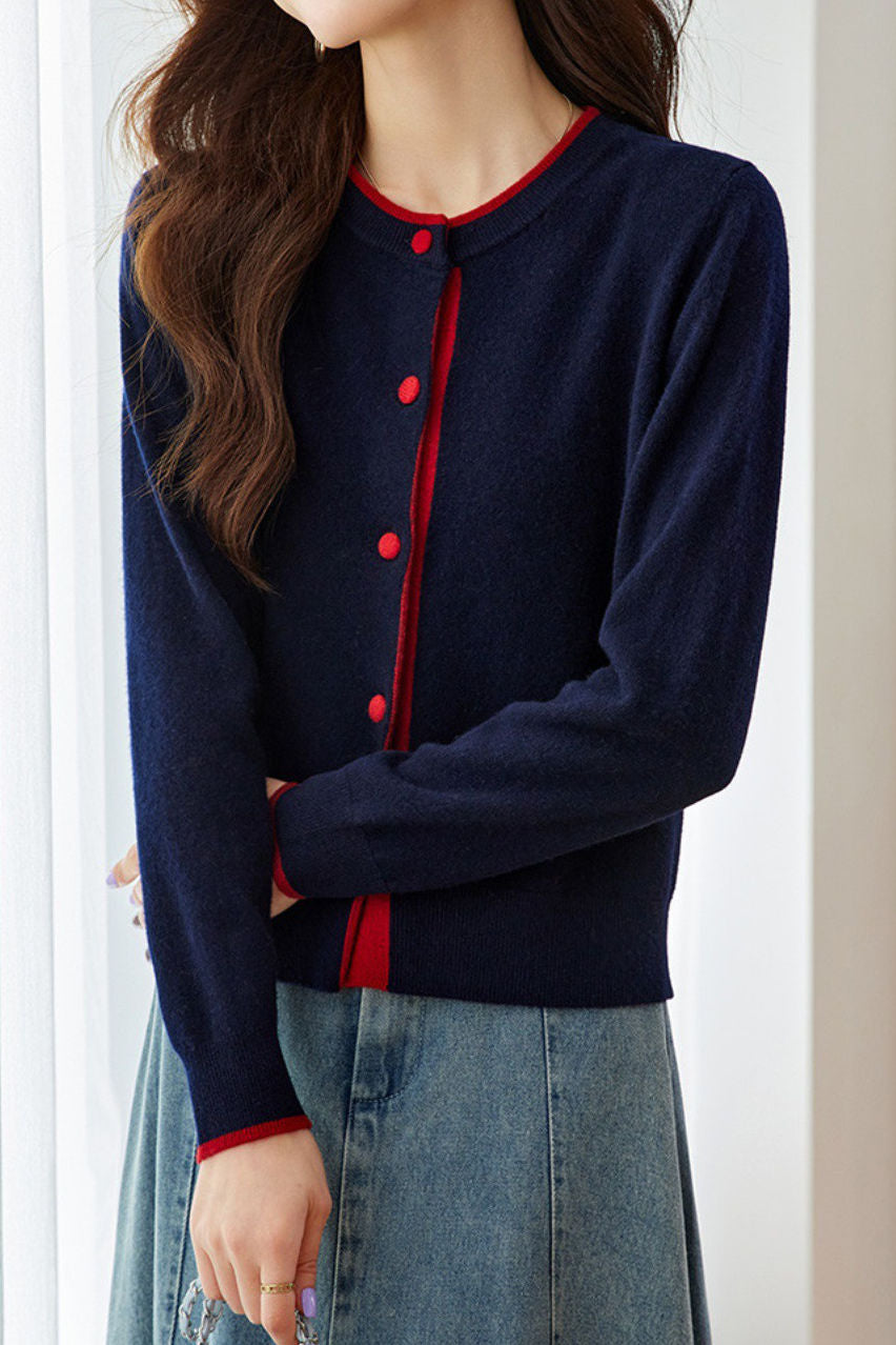 Cárdigan de punto con bloques de colores – Estilo urbano chic y cómodo