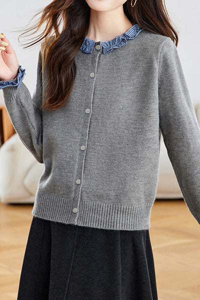 Cárdigan de Punto Bicolor para Mujer – Elegancia Moderna y Confort Diario