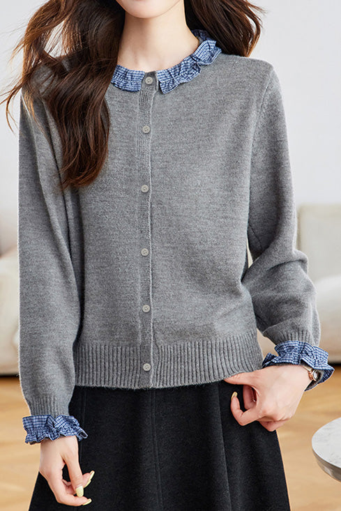 Cárdigan de Punto Bicolor para Mujer – Elegancia Moderna y Confort Diario