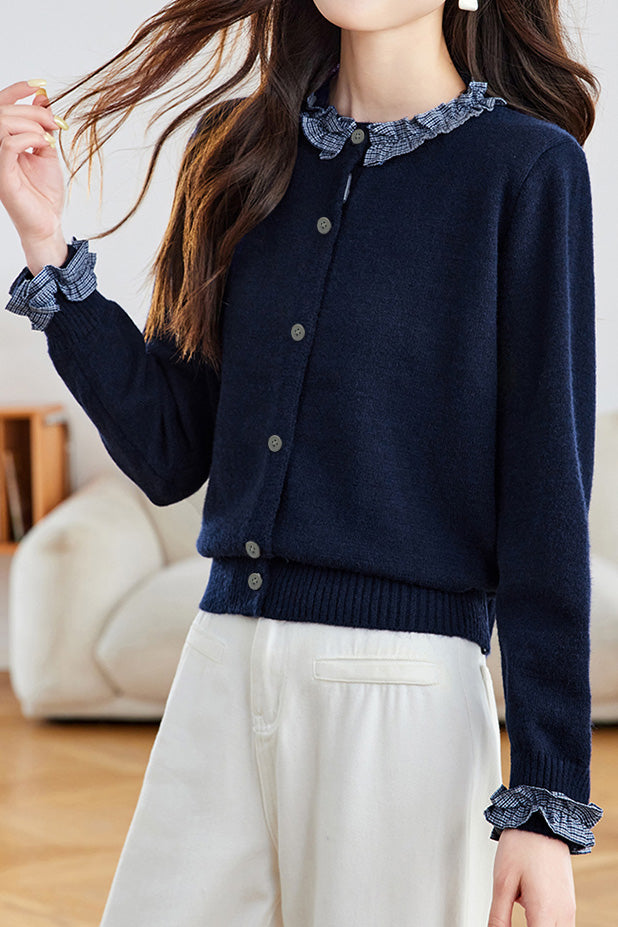 Cárdigan de Punto Bicolor para Mujer – Elegancia Moderna y Confort Diario