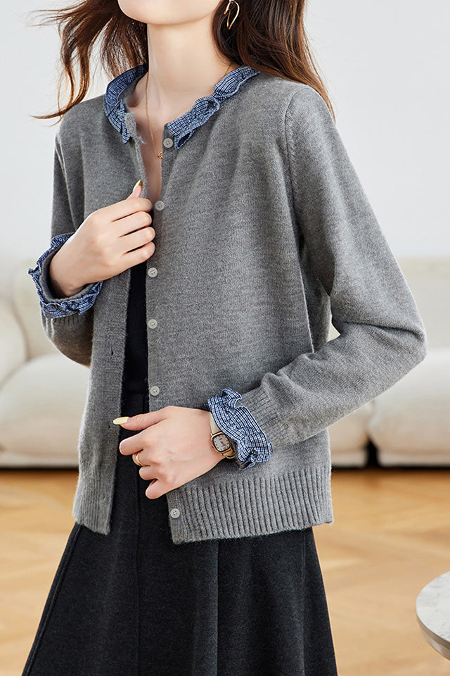 Cárdigan de Punto Bicolor para Mujer – Elegancia Moderna y Confort Diario