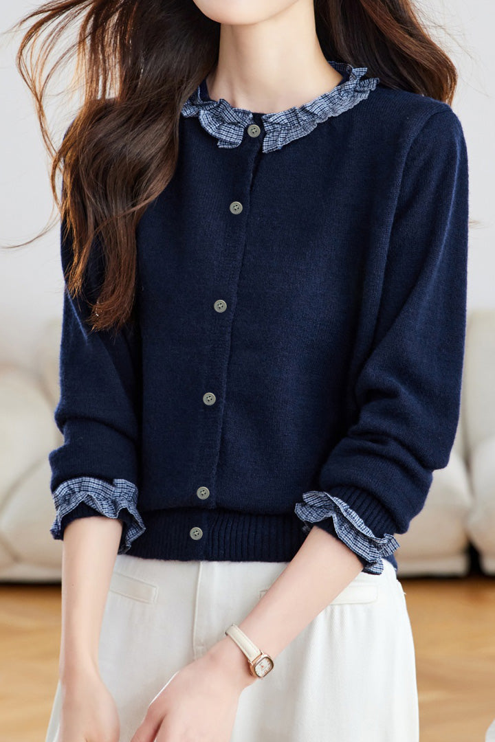 Cárdigan de Punto Bicolor para Mujer – Elegancia Moderna y Confort Diario