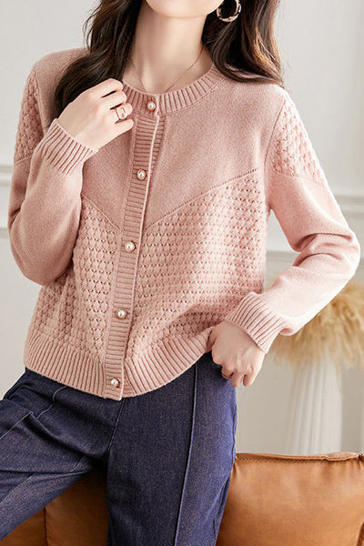 Cárdigan de punto para mujer con textura suave – Estilo cálido y elegante