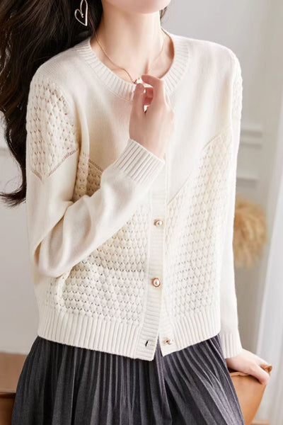 Cárdigan de punto para mujer con textura suave – Estilo cálido y elegante