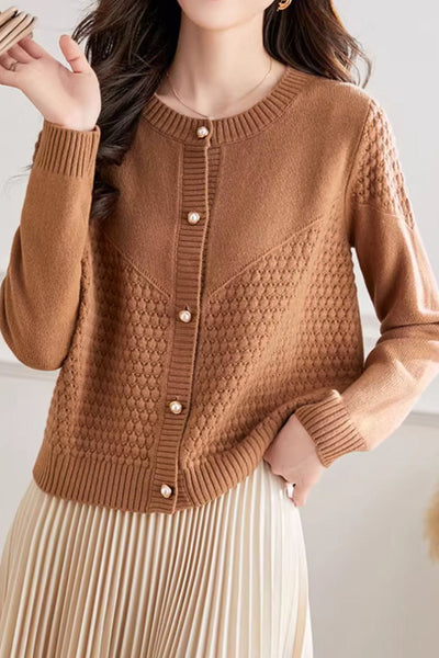 Cárdigan de punto para mujer con textura suave – Estilo cálido y elegante