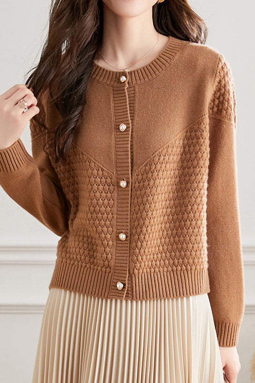 Cárdigan de punto para mujer con textura suave – Estilo cálido y elegante