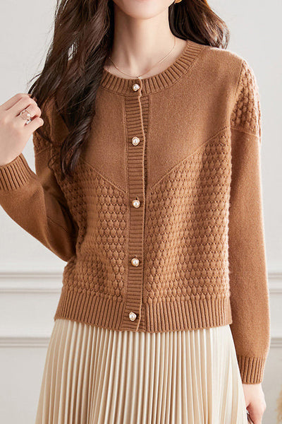 Cárdigan de punto para mujer con textura suave – Estilo cálido y elegante