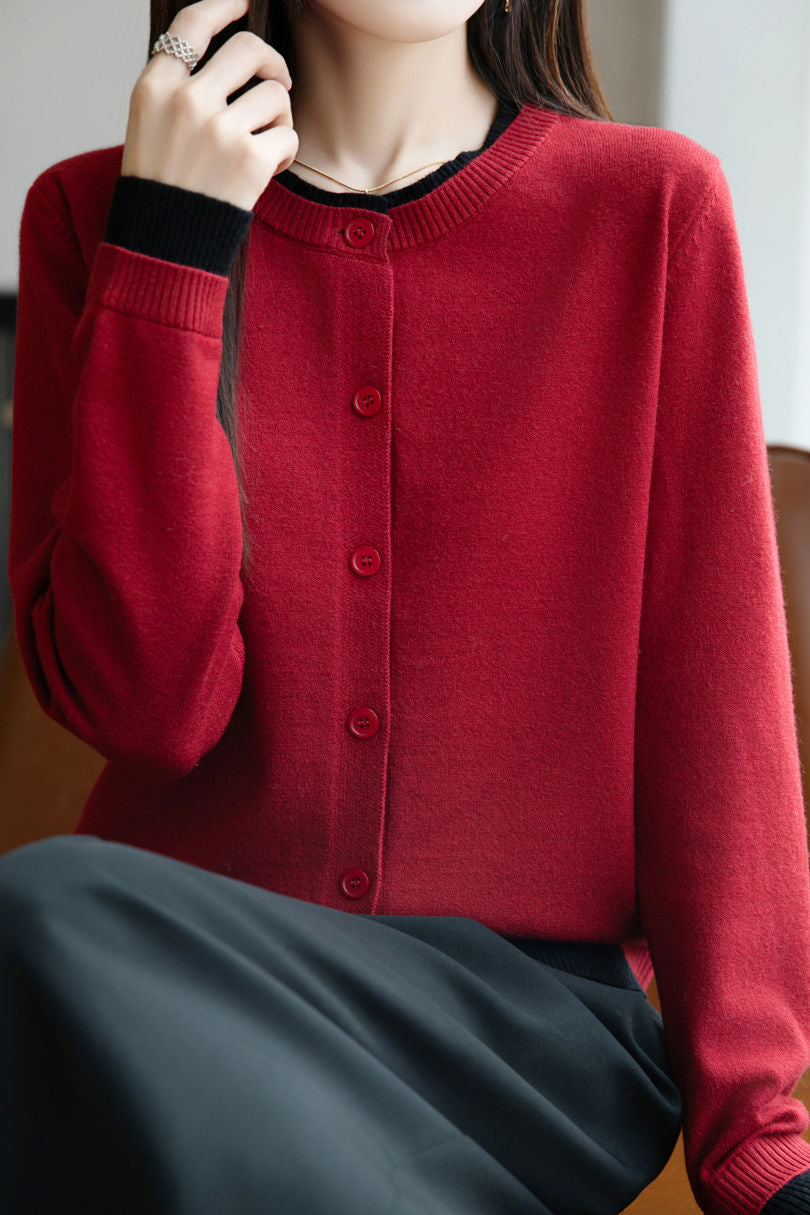 Cardigan de Cuello Redondo para Hombre – Estilo Moderno y Confort Diario