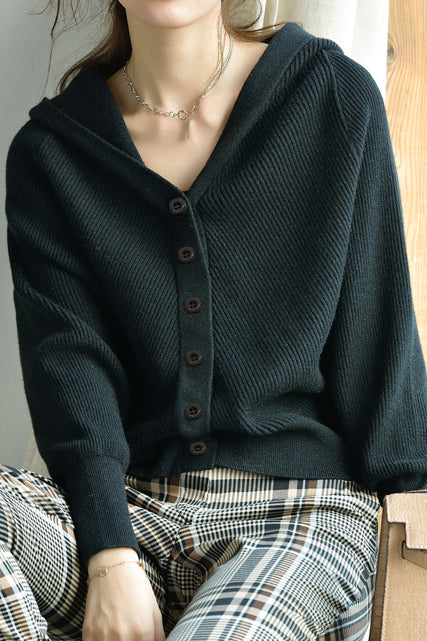 Cárdigan con Capucha para Mujer Casual - Mangas Murciélago y Tejido Suave