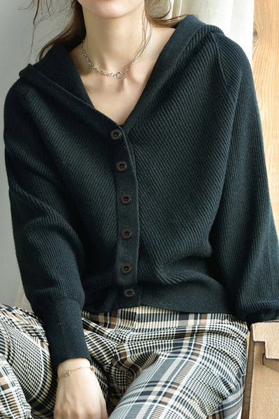 Cárdigan con Capucha para Mujer Casual - Mangas Murciélago y Tejido Suave