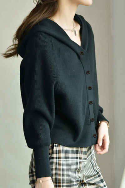 Cárdigan con Capucha para Mujer Casual - Mangas Murciélago y Tejido Suave