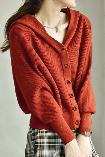 Cárdigan con Capucha para Mujer Casual - Mangas Murciélago y Tejido Suave