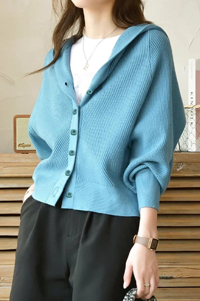 Cárdigan con Capucha para Mujer Casual - Mangas Murciélago y Tejido Suave