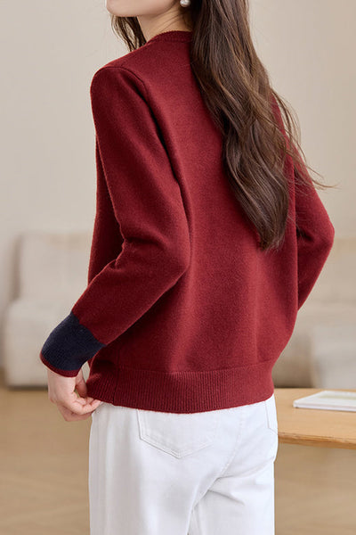 Cardigan de punto bordado para mujer - Estilo casual y chic