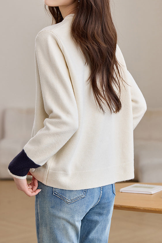 Cardigan de punto bordado para mujer - Estilo casual y chic