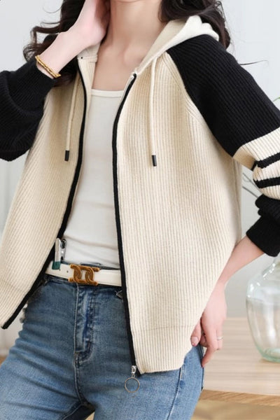 Chaqueta Bicolor para Mujer – Estilo Urbano y Confort Moderno