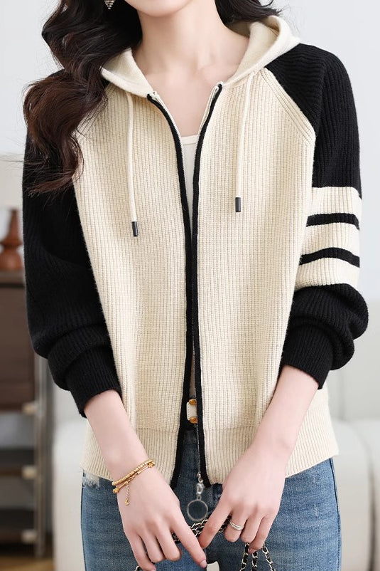 Chaqueta Bicolor para Mujer – Estilo Urbano y Confort Moderno