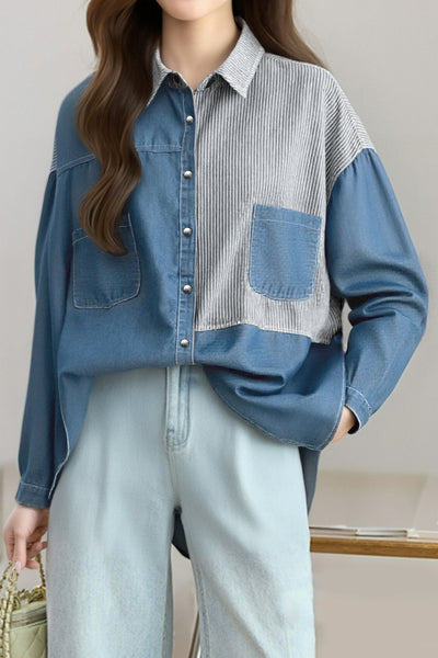 Camisa de Jean Casual para Mujer - Estilo Urbano Chic