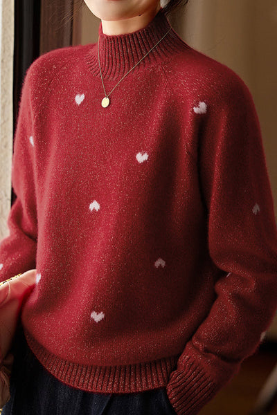 Suéter con motivo de corazón brillante – Estilo casual y chic para todas las ocasiones