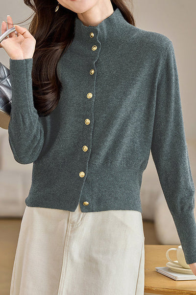 Top de punto con cuello alto chic para mujer – Elegancia moderna y confort suave
