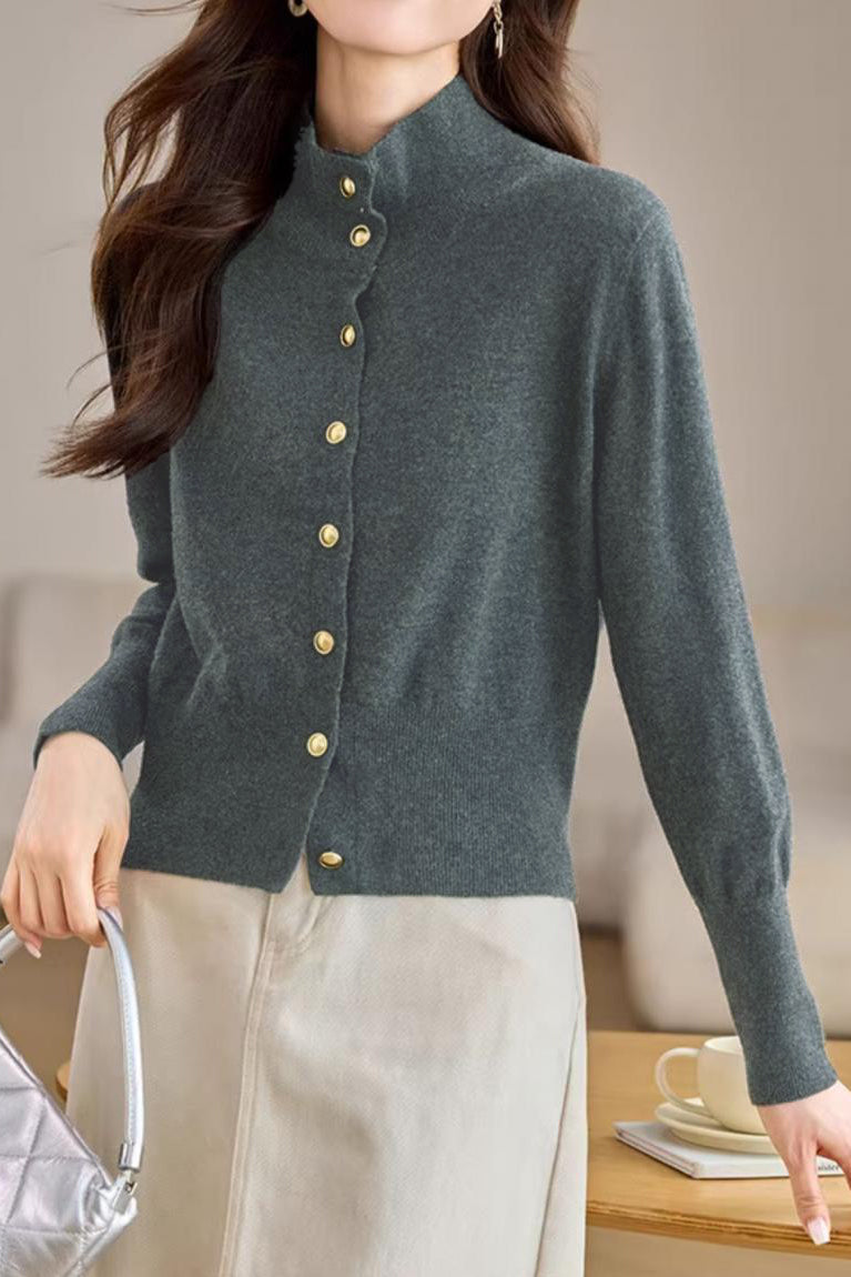 Top de punto con cuello alto chic para mujer – Elegancia moderna y confort suave