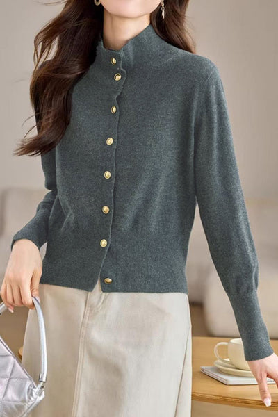 Top de punto con cuello alto chic para mujer – Elegancia moderna y confort suave