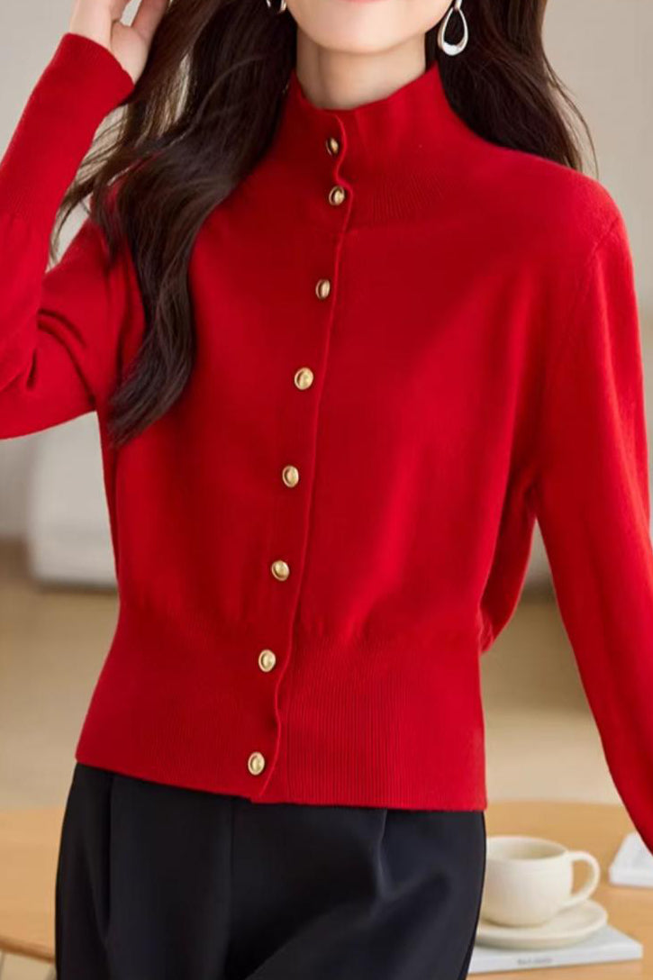 Top de punto con cuello alto chic para mujer – Elegancia moderna y confort suave