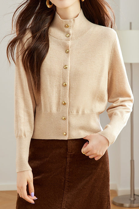 Top de punto con cuello alto chic para mujer – Elegancia moderna y confort suave