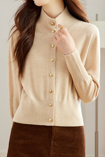 Top de punto con cuello alto chic para mujer – Elegancia moderna y confort suave