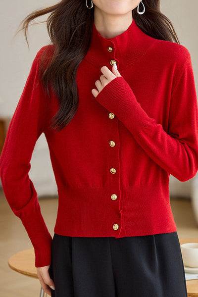 Top de punto con cuello alto chic para mujer – Elegancia moderna y confort suave
