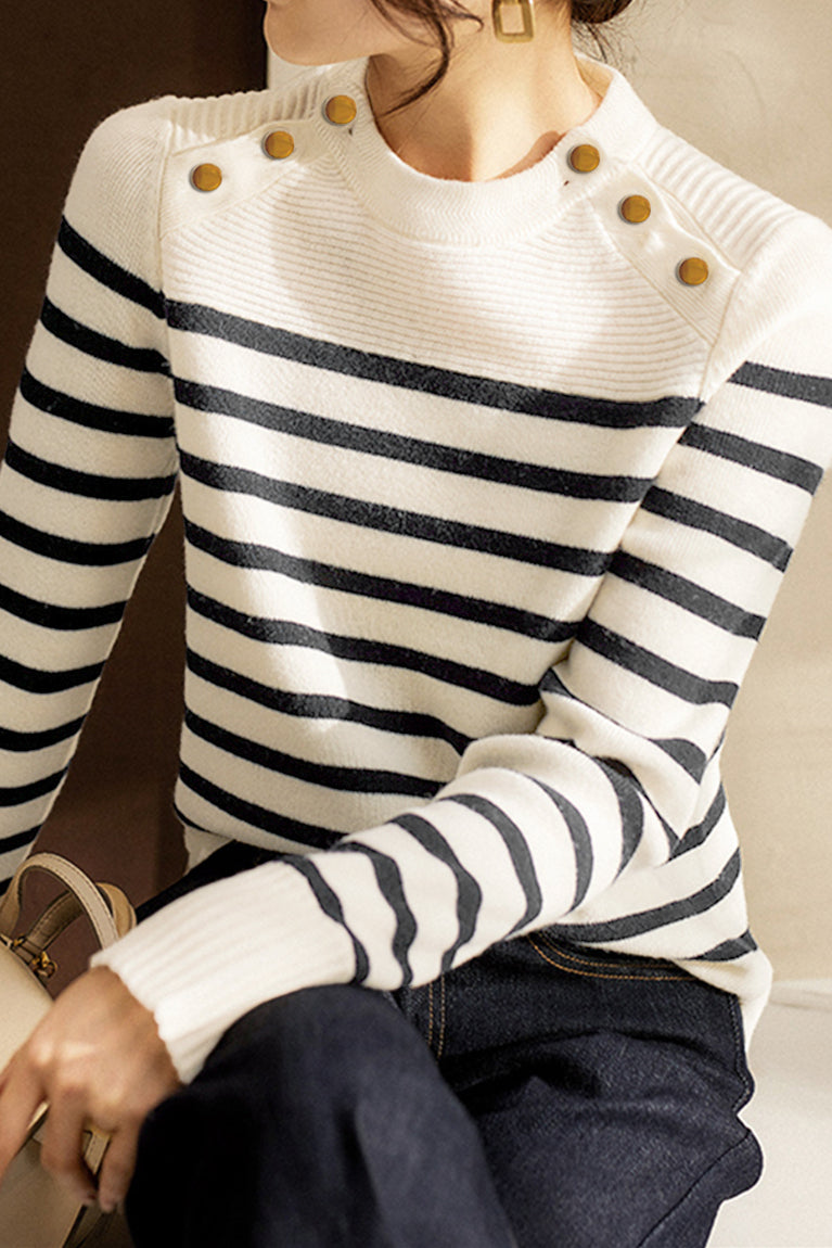 Top de punto rayado para mujer – chic, cómodo y versátil