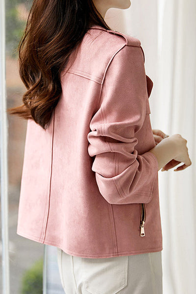 Chaqueta corta de ante casual
